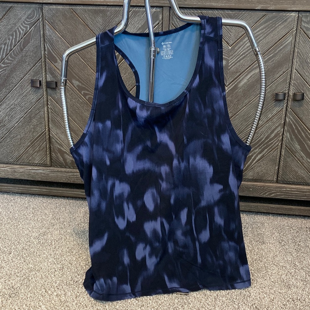 Members Mark Women's Athletic Tie-Dye Tank Top - Navy/Black